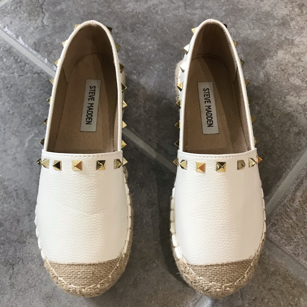 White Steve Madden Espadrille Shoes size 6